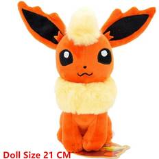 Maxpower (Sit Flareon) New Plush Toy Cartoon Anime Figure Eevee Jolteon Sylveon Evolution Vaporeon Plush Stuffed Doll Model Kids Birthday GiftsStuffed Animals