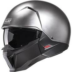 HJC i20 solid motorrad helm jethelm mit sonnenblende hyper silber Mehrfarbig