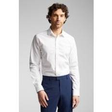 Limehaus Regular Fit Poplin Single Cuff Regular Collar Shirt White 17 in