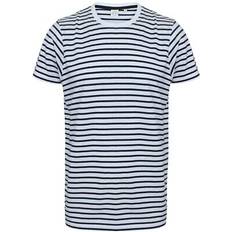 Unisex Adult Striped T-Shirt - Oxford Blue/White