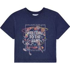 Dame - One Size T-skjorter Space Jam (S, Navy Blue) Womens/Ladies Welcome To The Character Cotton Cropped T-Shirt One