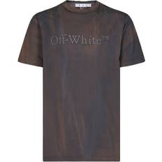 Off-White T-shirts Off-White Men's Bookish Land Slim Fit Petrol T-Shirt Brown 38/Regular