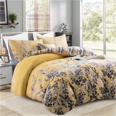 Aspire Homeware Ochre Blossom Yellow Bedding Set King Size Duvet Cover