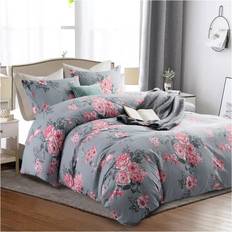 Aspire Homeware Reversible Bedding Set King Size Duvet Cover Grey