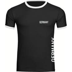 T-Shirts Multifanshop Kontrast T-Shirt Germany Brust & Seite Druck weiß