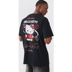 boohooMAN Oversized Hello Kitty License Print T-shirt - Black