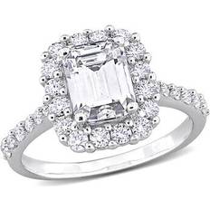 Harmony 2.40 carat (ctw) lab-created octagon moissanite engagement ring in sterling silv White