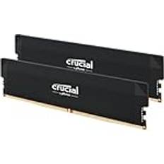 RAM Memory Crucial Pro RAM DDR5 32GB Kit (2x16GB) 6400MHz CL38, Överklockning Gaming Minne, Intel XMP 3.0, Skrivbordsminne (PC) Svart CP2K16G64C38U5B