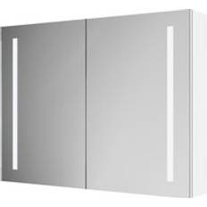 Quaker 800mm x 600mm 2 Door LED Mirrored Cabinet