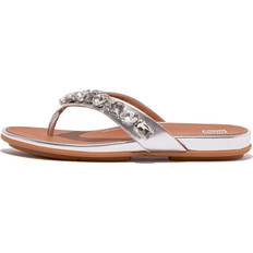 Silver Flip-Flops Fitflop Gracie Deluxe Metallic Leather Flip Flops - Silver