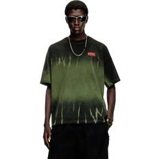 Batik Överdelar Diesel Bomull T-shirt Tie-Dye Logo Imprimé - Vert