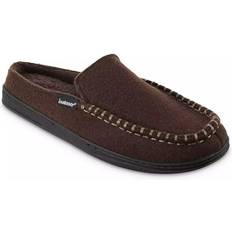 Slippers Isotoner JJ HOT DEALS, Faux Woolen Grady Moccasin Hoodback Men Slippers 92297 (Dark Chocolate M)