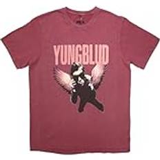 Yungblud Wings Logo Snow Wash T Shirt Red