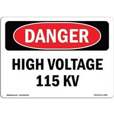 Office Supplies SignMission OSHA Danger Sign 12 x 18 in - High Voltage 115 Kv