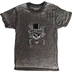 Guns N' Roses T-shirts Guns N' Roses Unisex Burnout T-Shirt Faded Skull - Charcoal Grey