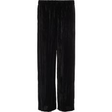 Eileen Fisher Women's Crushed Velvet Wide-Leg Pant Black