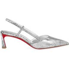 Christian Louboutin Silver Heels & Pumps Christian Louboutin Women's Condoroline 55MM Specchio Leather Pumps Silver