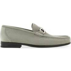 Nubuck Loafers Ferragamo Gray Gancini Ornament Loafers ASH GREY