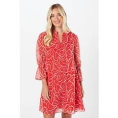 Orange - Short Dresses Wallis Petite Coral Spot V-neck Shift Dress