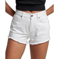 Superdry Women Clothing Superdry Women's high waist jean shorts Blanc