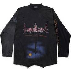 Silk - Unisex T-shirts Balenciaga Paris Moon Upside Down Long Sleeve T-Shirt - Black