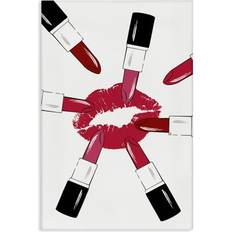 Lipsticks & Kiss Canvas Wall 24 x 36 Framed Art