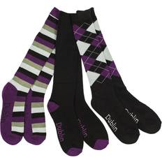 Dublin (One Size, Black/Purple/Grey) Unisex Socks (Pack Of 3)