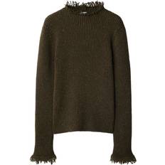 Burberry Jumpers Burberry frayed wool jumper men Wool Brown