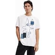 Desigual Men T-shirts Desigual Herr TS_HERNEST 1000 vit t-shirt, M, Vit