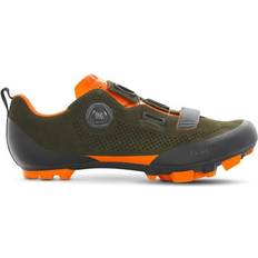 Cycling Shoes Fizik Bell's Bike Shop, X5 Terra Suede Military Green Orange Fluo Mountain Shoes