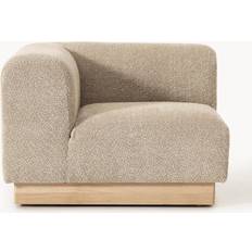Westwing Collection Natalie Teddy Bouclé Off White/ Light Beech Wood Sofa 107cm 1 pers.