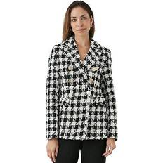 Nero Abiti Principles womens/ladies dogtooth double-breasted blazer dh6491