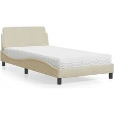 Colchones vidaXL Cama con Tela Color Crema 100x200 cm Colchón