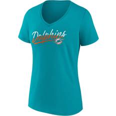 T-shirts Miami Dolphins Womens V-Neck T-Shirt Aqua (Large)