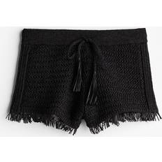 H&M Women Shorts H&M Raffia-look Mini Shorts Black