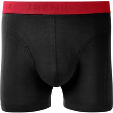 FlexFeel Sorte Bomulds Boxershorts med Rød Linning