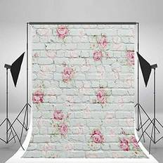 Photo Backgrounds SAYFUT YUANCHENG GLOBAL SERVICE INC, Studio Photo Video Photography Backdrops 3x5ft Rose Painted White Brick Wall Printed Vinyl Fabric Background Screen Props