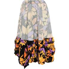 Comme des Garçons Skirts Comme des Garçons floral-print midi skirt women Polyester/Cupro Black