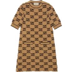 Gucci Dresses Gucci GG jacquard bouclé-knit dress women Wool Brown