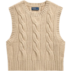 Knitted Sweaters Polo Ralph Lauren Cropped Cable Wool Cashmere Sweater - Oatmeal Melange