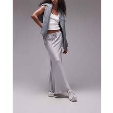 Silver Skirts Topshop Bias Skirt w drawstring waist panel in silver