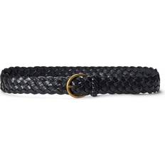 Polo Ralph Lauren Women Belts Polo Ralph Lauren Belts, female, Black, Black Leather Braided Belt Woman Metal