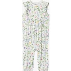 Playsuits Polarn O. Pyret Baby Floral Print Playsuit, White/Multi