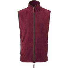 Men - Red Vests Premier (M, Burgundy/Brown) Mens Artisan Fleece Gilet Red