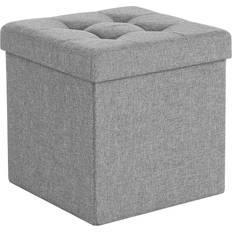 Songmics Padded Foldable Light Grey Storage Bench 38x38cm