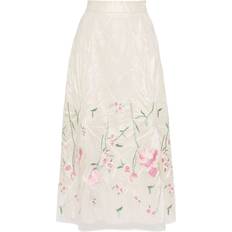 Elie Saab floral-embroidered tulle skirt women Polyester/Polyamide/Silk/Silk White