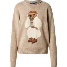 Polo Ralph Lauren Women Jumpers Polo Ralph Lauren Polo Wool Blend Bear Jumper, Mushroom Marl