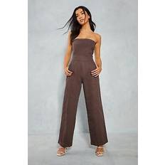 Brown - Jumpsuits Jumpsuits & Overalls Misspap chocolate straight leg jumpsuit womens going out jumpsuits