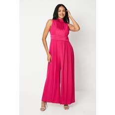 Pink Jumpsuits & Overalls Coast Womens High Neck Pleated Belted Jumpsuit Pink