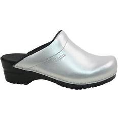 Silver Clogs Sanita sonja pu open clogs in silver (1500047)